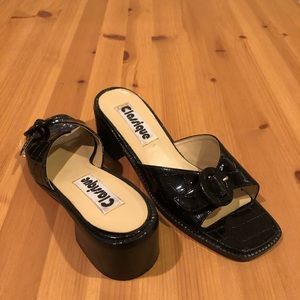 Vintage | Black patent leather sandals